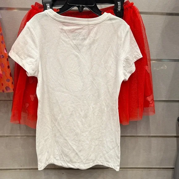 Disney Minnie Mouse White Tee with Red Bow and matching skirt - Picture 2 of 4